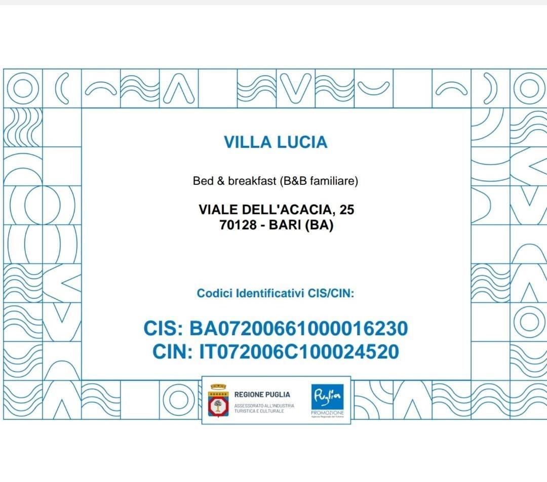 Bnb Villa Lucia Барі Екстер'єр фото